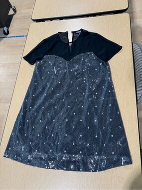 ModCloth Black and silver sequin moon and stars dress like new!